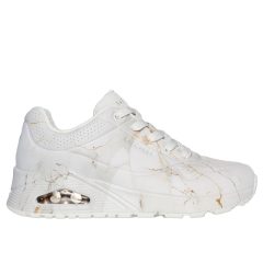   Skechers 155584-OFWT Női fehér márvány mintás sportcipő