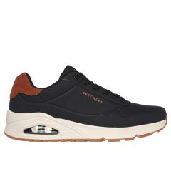 Skechers 183004-BLK Férfi fekete zselés fűzős sportcipő