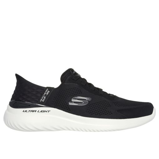Skechers 232459-bkw Férfi fekete fűzős sportcipő