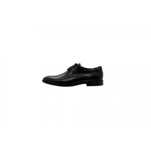 KLEER 521-6F19BLK Férfi fekete bőr fűzős alkalmi félcipő