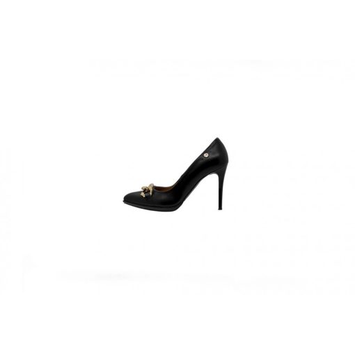 Lux by Dessi P-9117-P Női fekete arany láncos magassarkú cipő